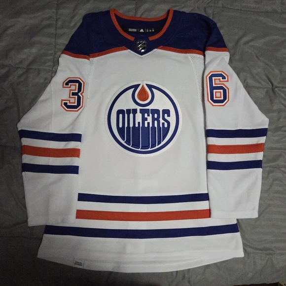 Adidas Edmonton Oilers Away Jersey Campbell - Size 42 XXS - Picture 1 of 7